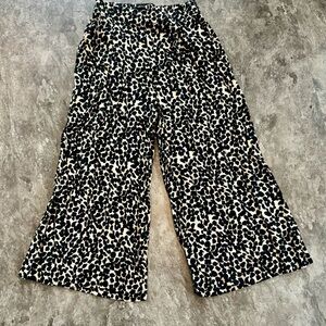 Black and Cream Print Wide-Leg Pants H&M